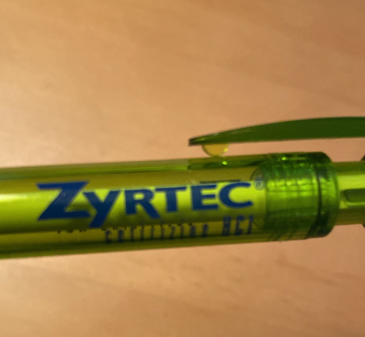 Inoxcrom Pharmaceutical Advertising Ball Pen ZYRTEC Ergonomic Grip See Through