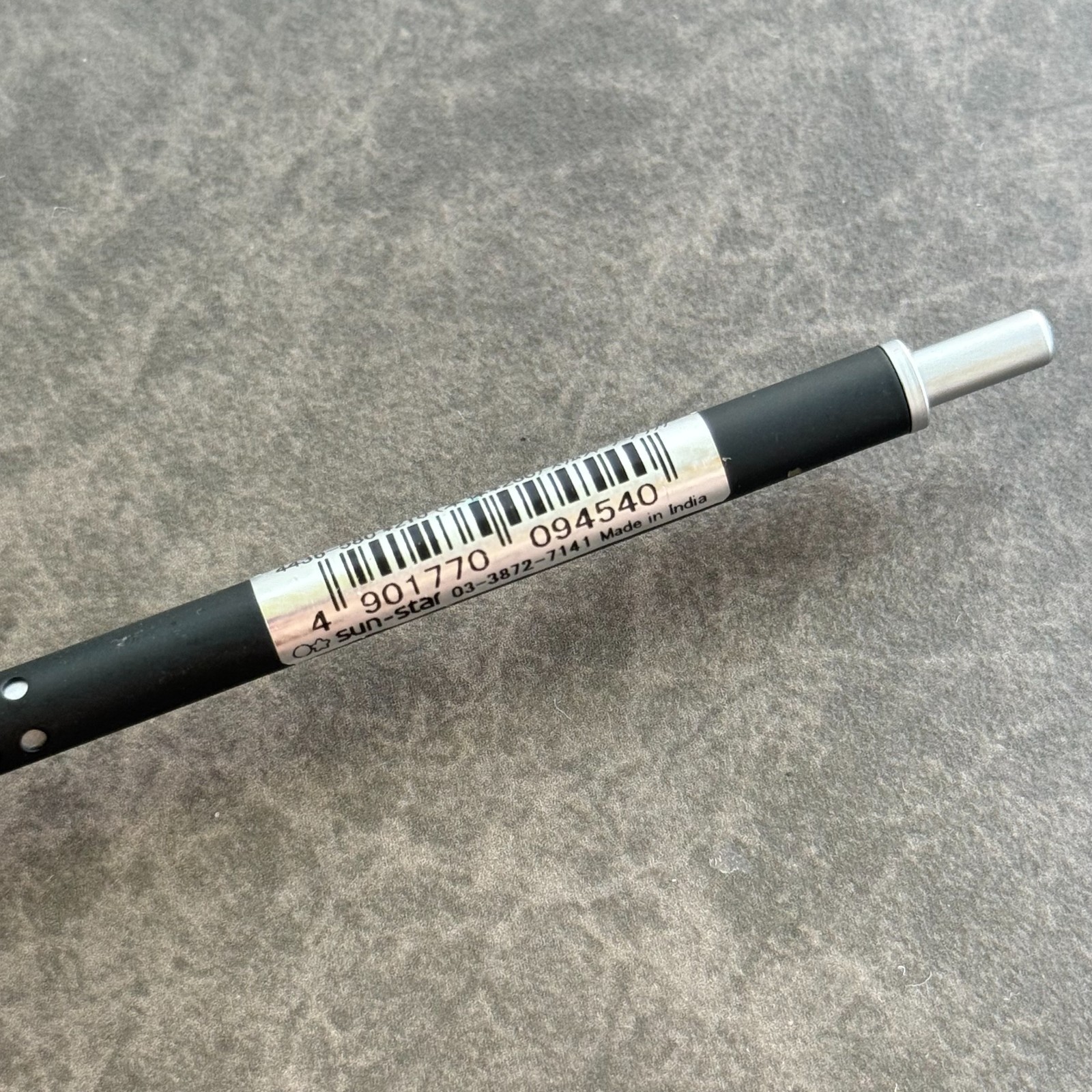 Sun Star Mini Black Pen w/ Silver Accents, Japanese Stationery Made in India