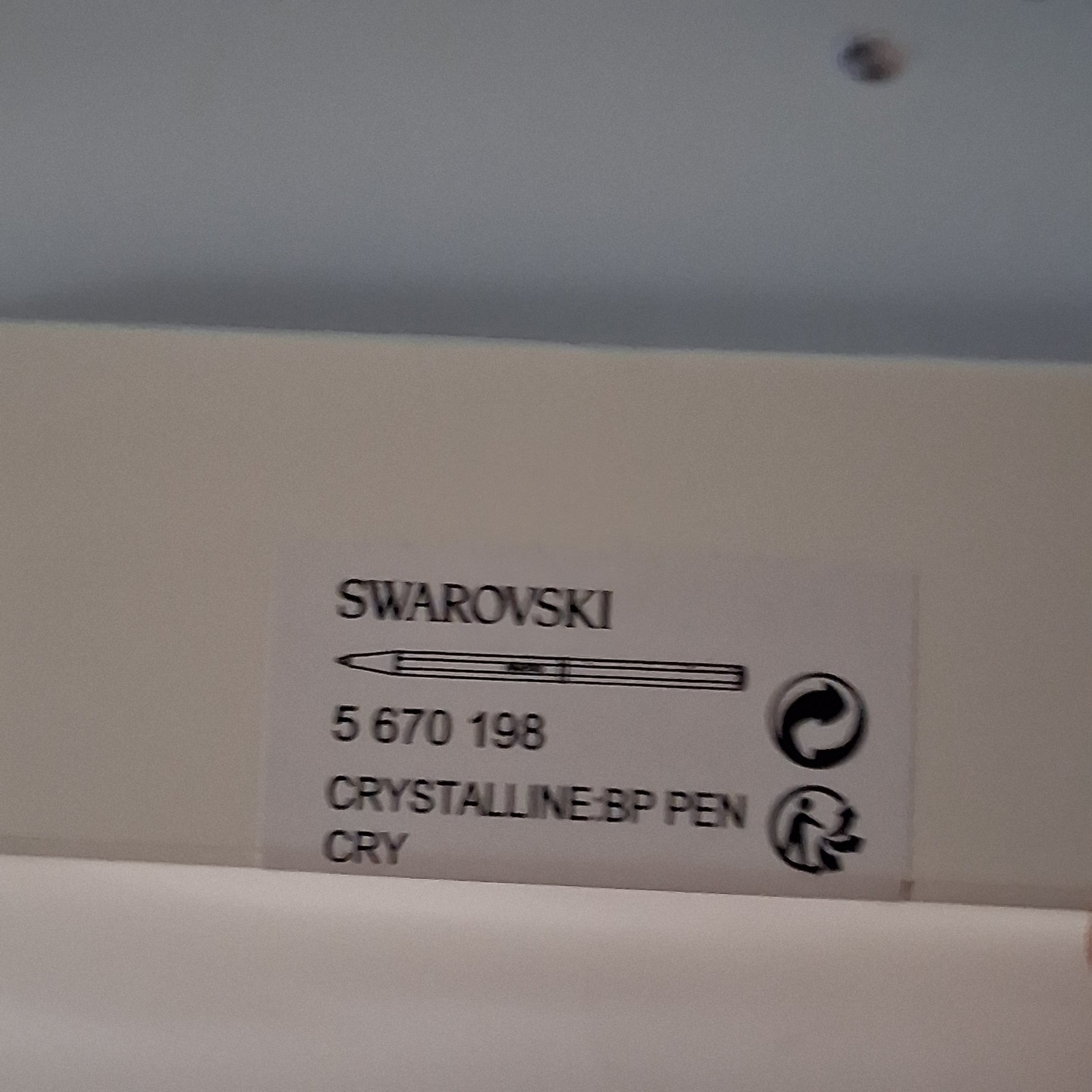 Swarovski Crystalline Ball Point Pen-5 670 198-Sealed In Yellow Sleeve In Case