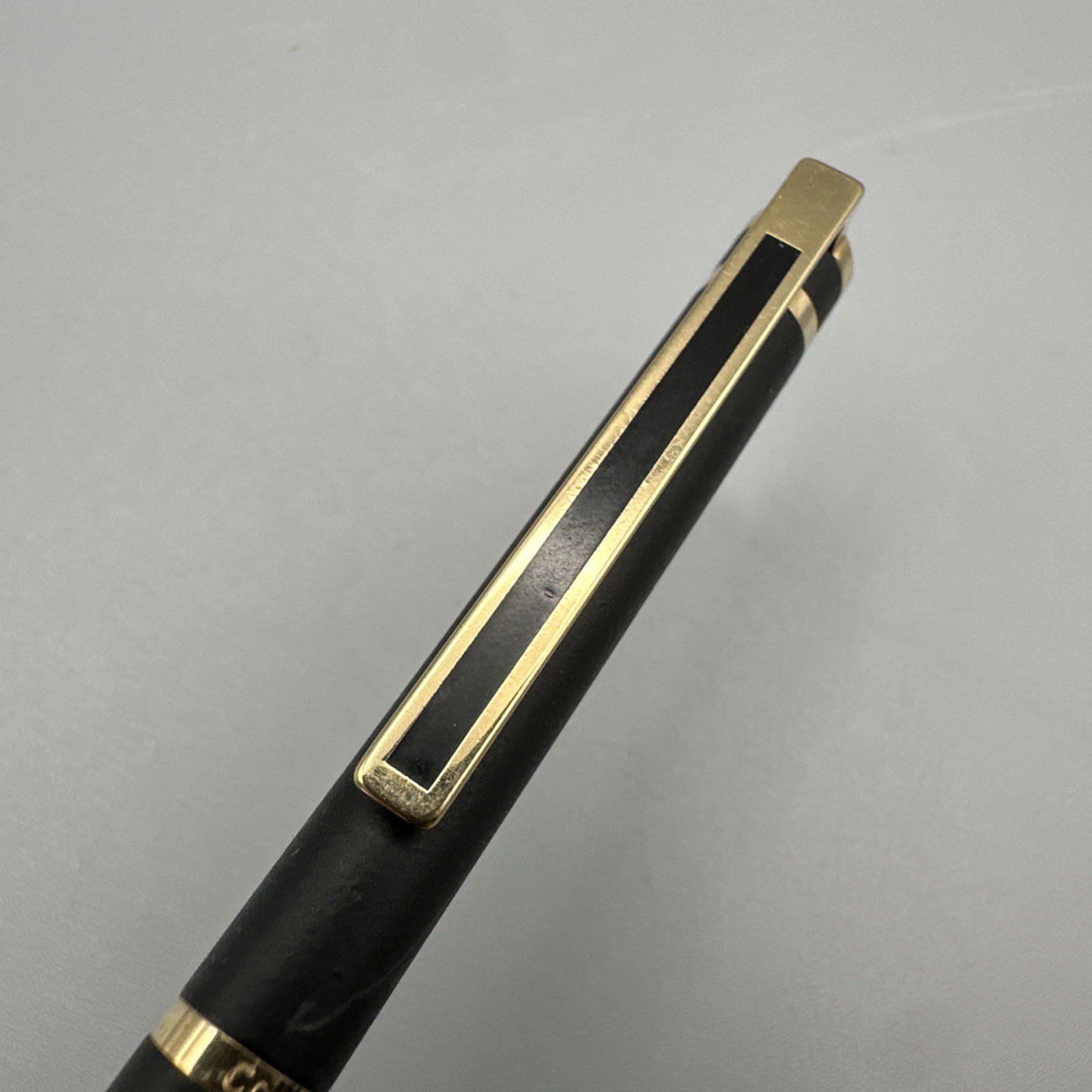 Vintage Colibri Ballpoint Pen in Matte Black w/ Gold Trim USA 1270