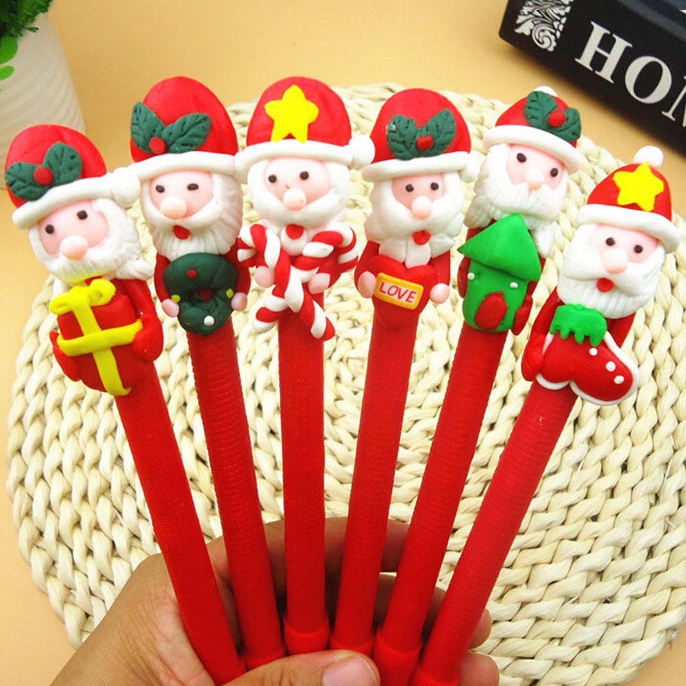 HOT Cartoon Christmas Santa Claus Ballpoint Pen School Supplies Kids Gift Random