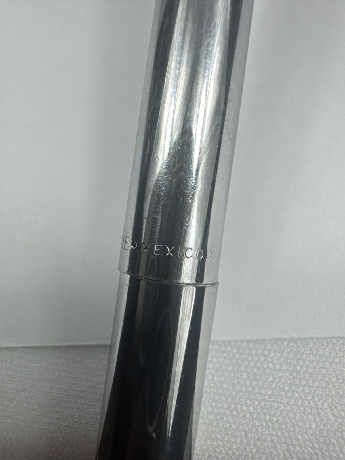 Vintage PAPER MATE Profile Slim Grip Ballpoint Pen Shiny Chrome Made In Mexico
