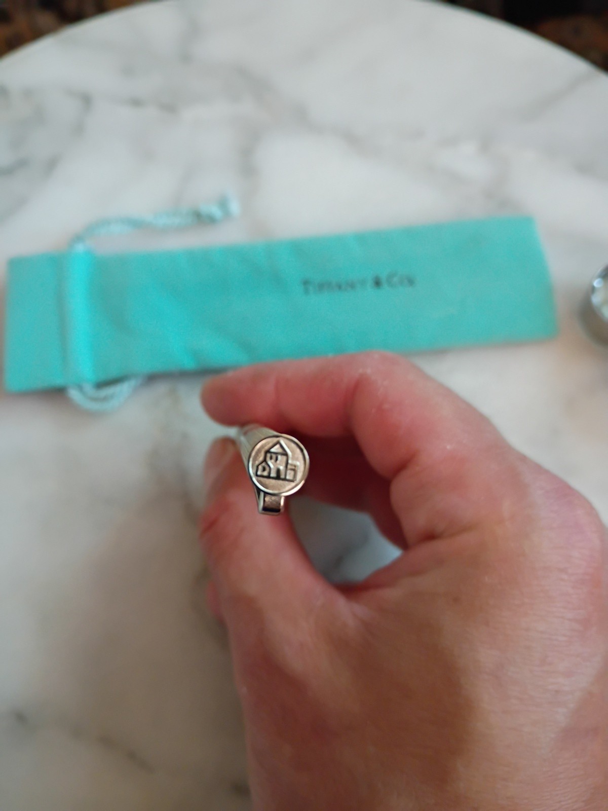 Tiffany & Co 925 Sterling Silver Random House Ballpoint Pen Vintage With Pouch