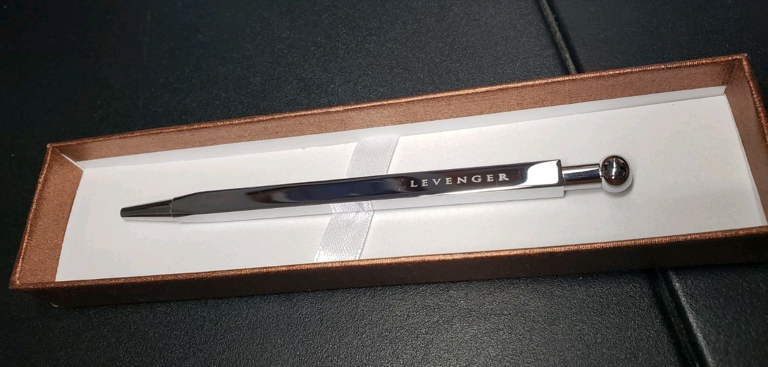 Levenger Chrome Pocketini Ballpoint Pen, Anti-Roll, Slim, Fun Travel Size