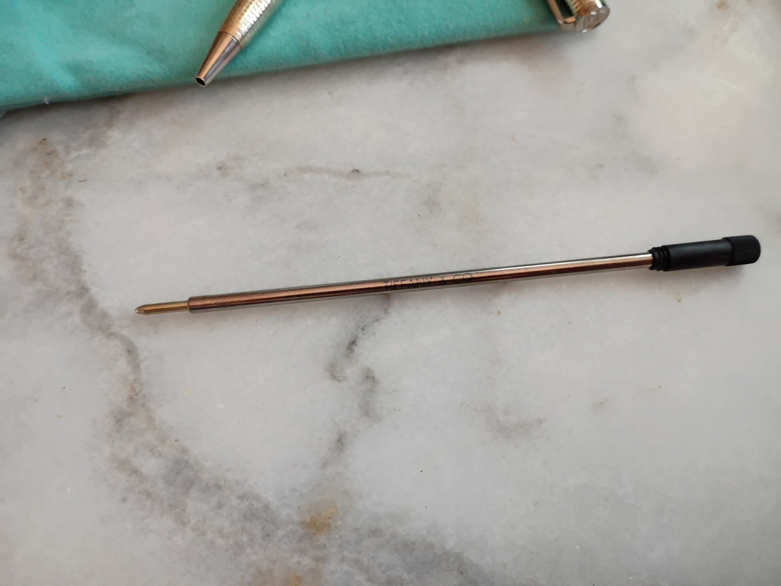 Tiffany & Co 925 Sterling Silver Random House Ballpoint Pen Vintage With Pouch
