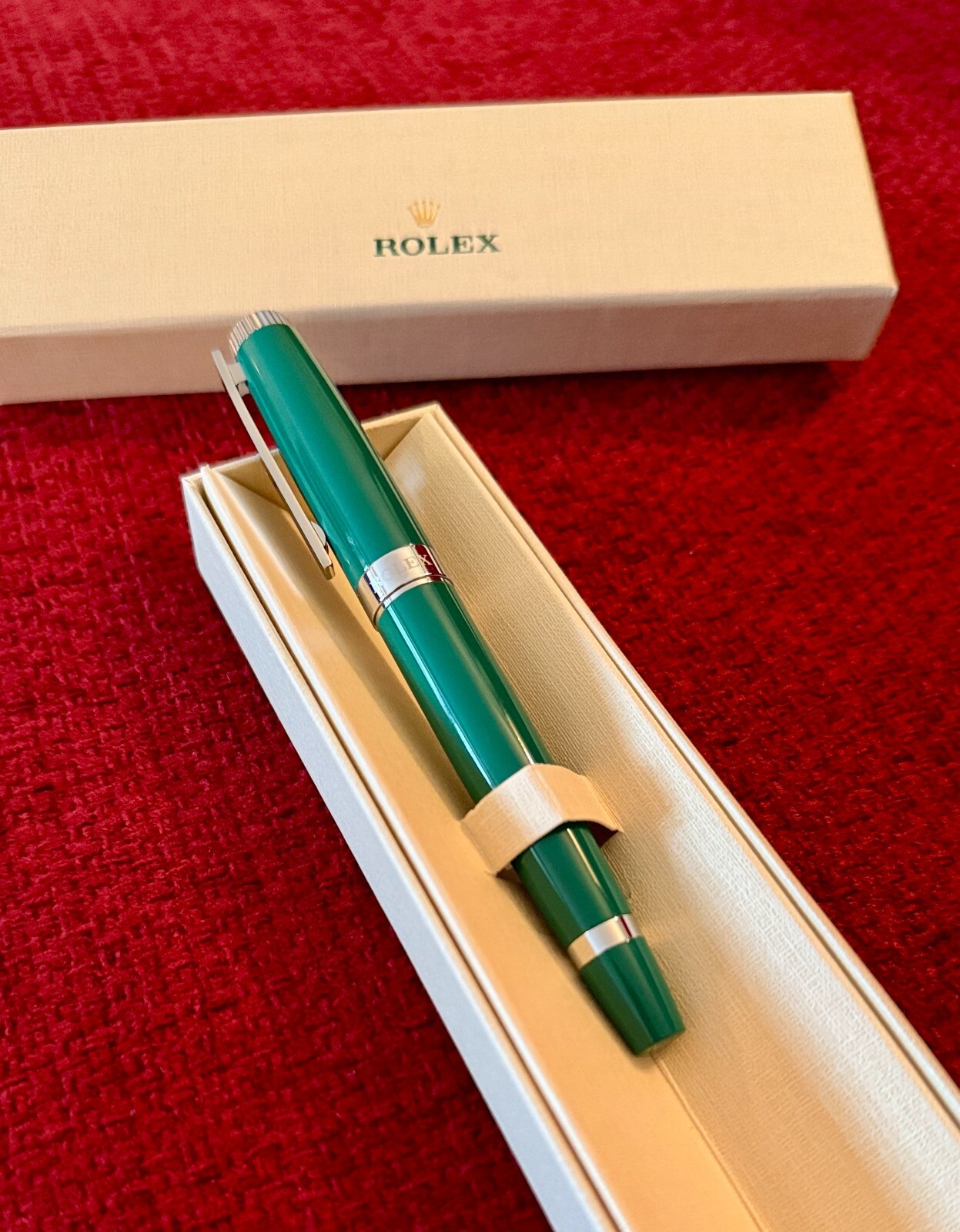 Rolex AD VIP GIFT Emerald Executive Green Rollerball Pen, New In Box, Refillable