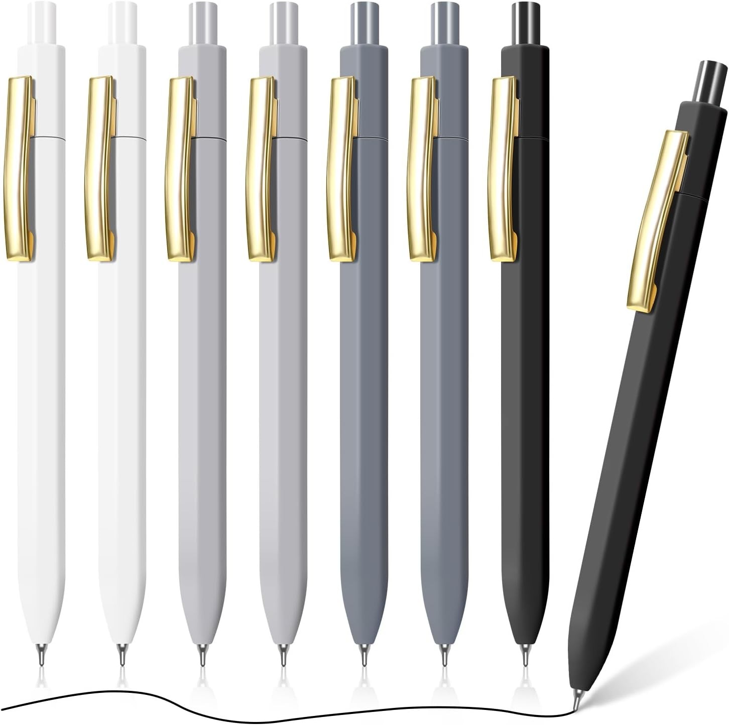 Pens,8pcs Smooth Writing Ballpoint Pens for Bible, Retractable Quick Dry for