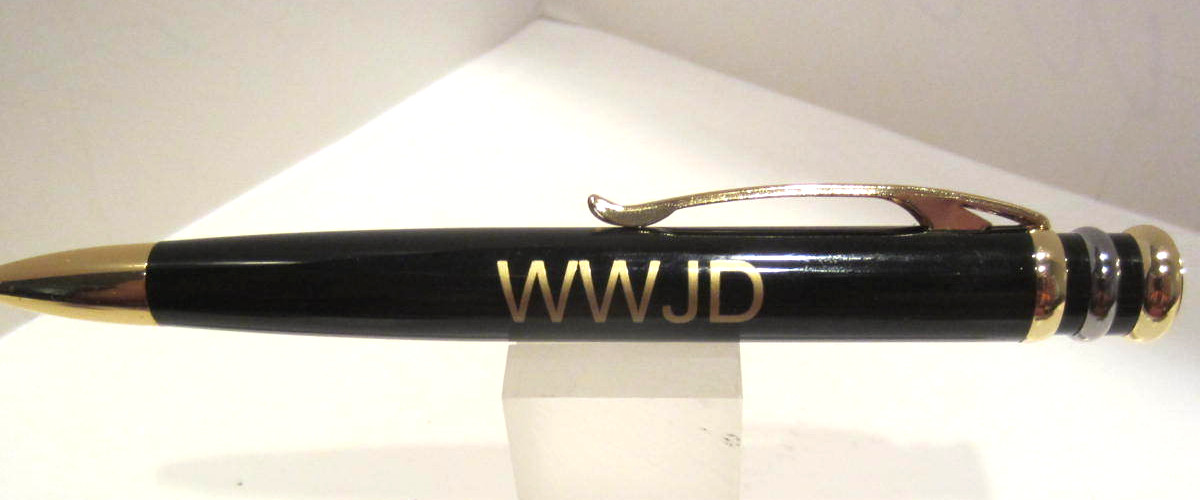 SET OF 3 Terzetti Trinity Imprinted WWJD METAL Ballpoint Pen+Pouch-CLOSEOUT