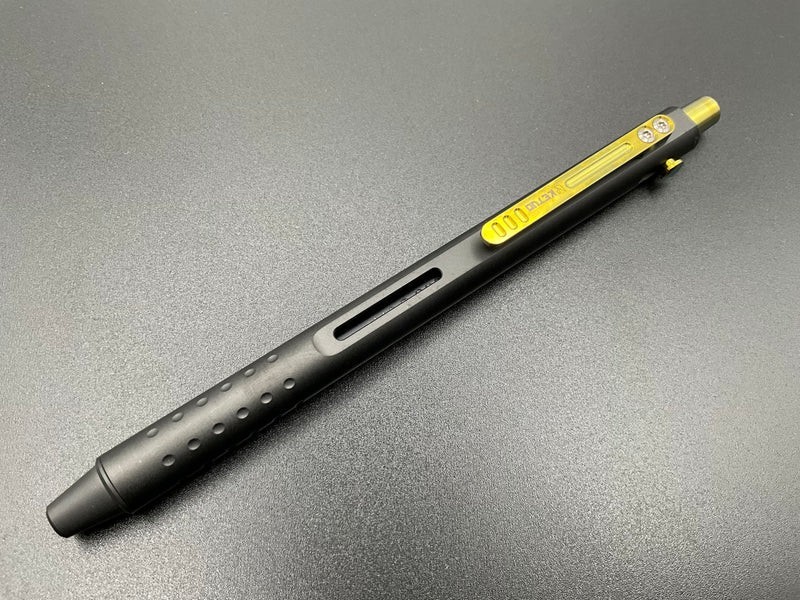 Ketuo Divot Pen Push-Button Black And Gold Titanium Construction 5.5″ Overall