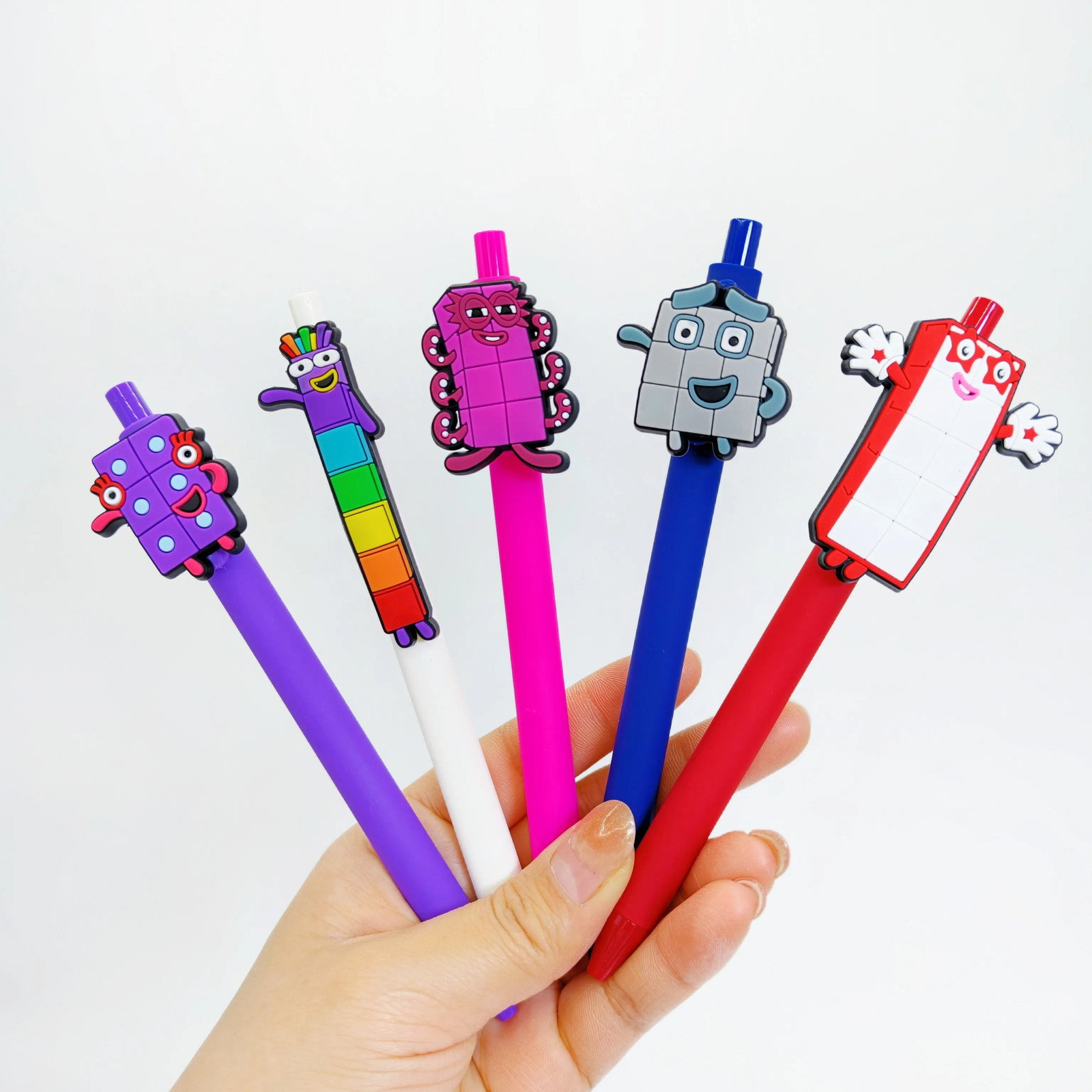 8PCS/12PCS Color Digital Building Block Ballpoint Pen, Block Building Ballpoint