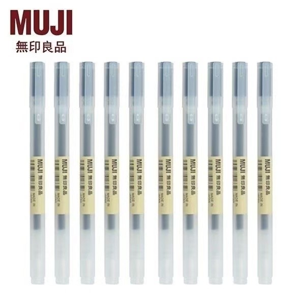 10PCS OLD Style Muji Gel Ink Pen Ballpoint Pens 0.38/0.5mm Smooth WritingRefills