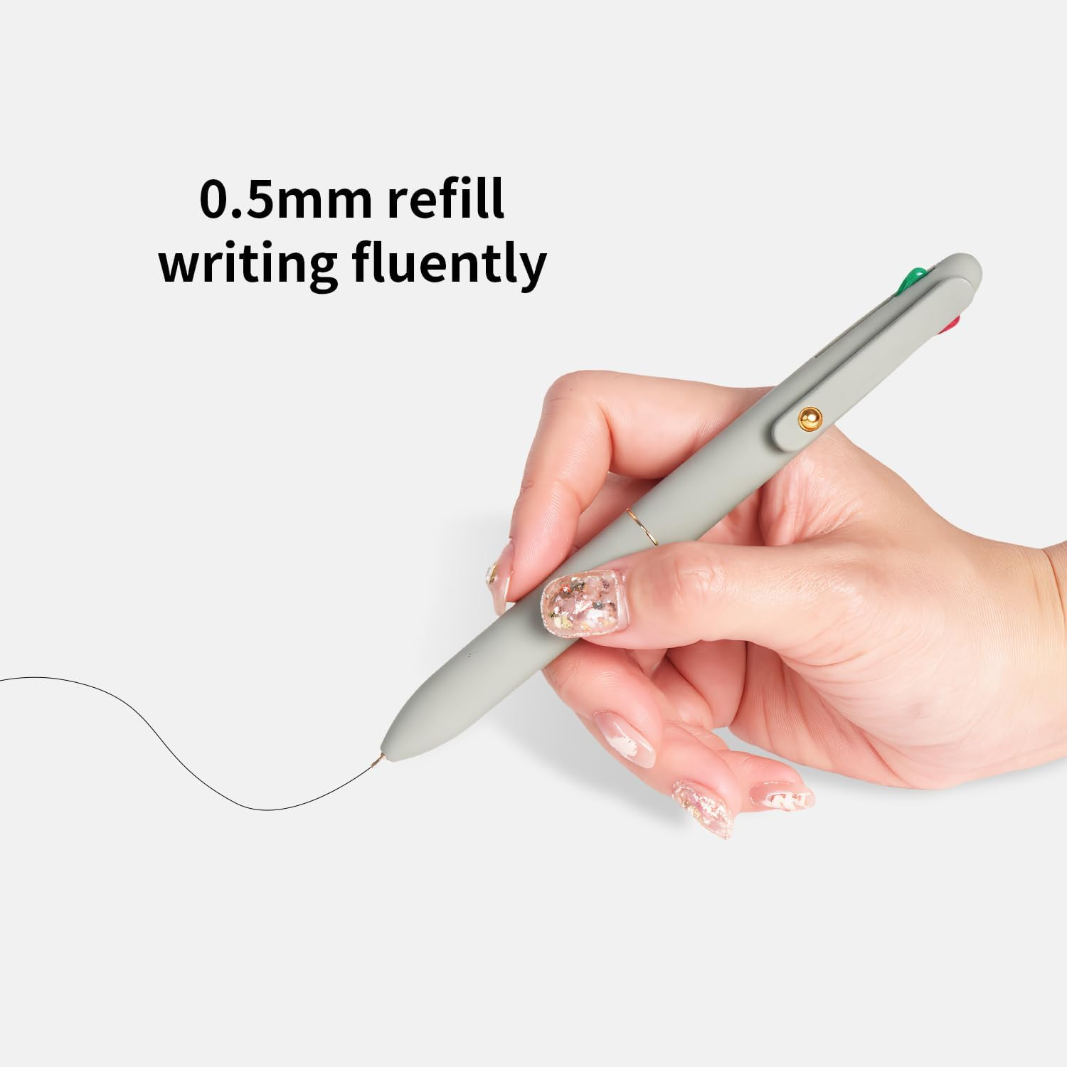Multicolor Pens, 4-In-1 Colored Ballpoint Pen 0.5Mm Fine Point Smooth Writing,Nu