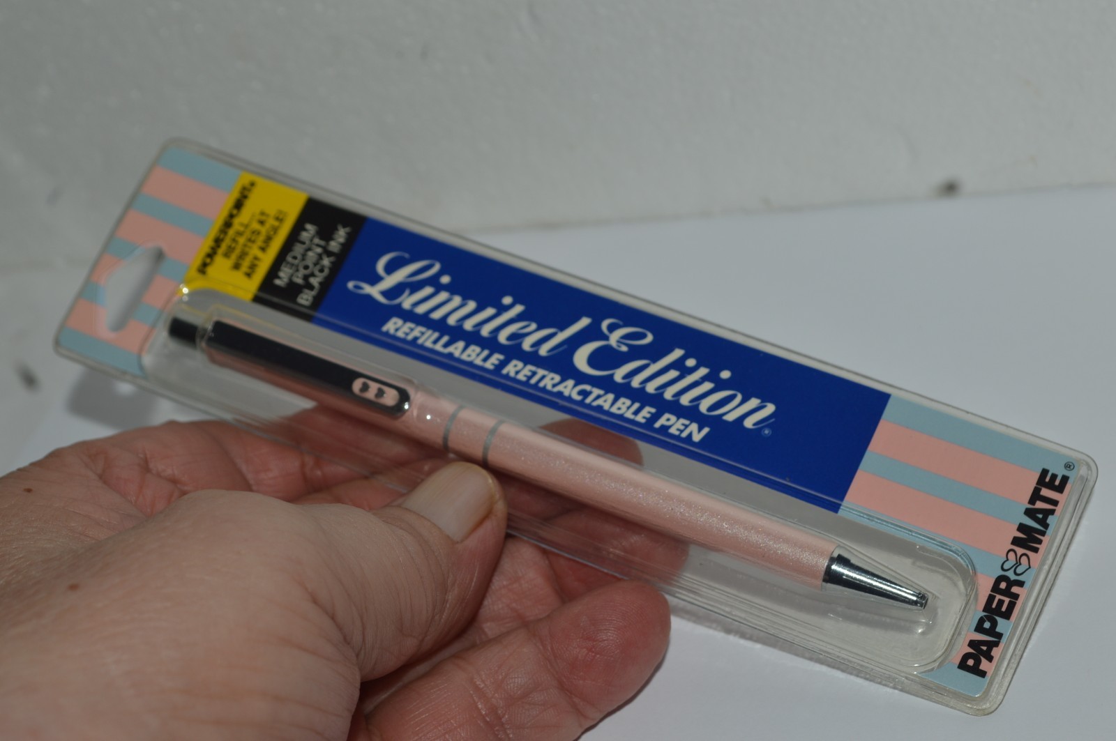 PAPER MATE Limited Edition Ball Pen Pearlescent Soft Pink Japan Made 1989 MIP