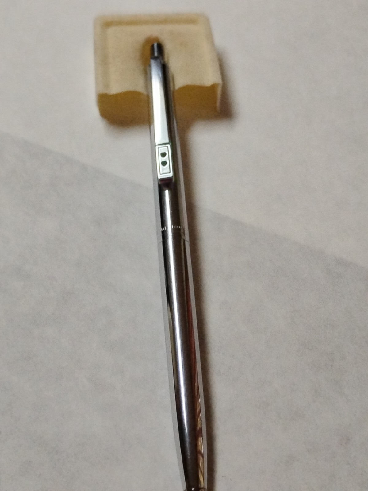 Vintage PAPER MATE Profile Slim Grip Ballpoint Pen All Chrome Made In Mexico #C6