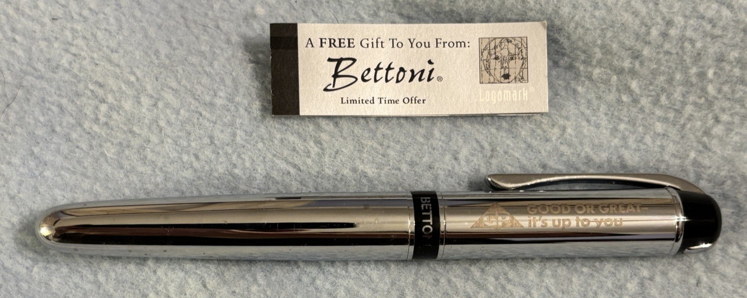 Bettoni Chrome Colored Ink Pen Georgia Pacific Promotional Pen W/ Triangle Case