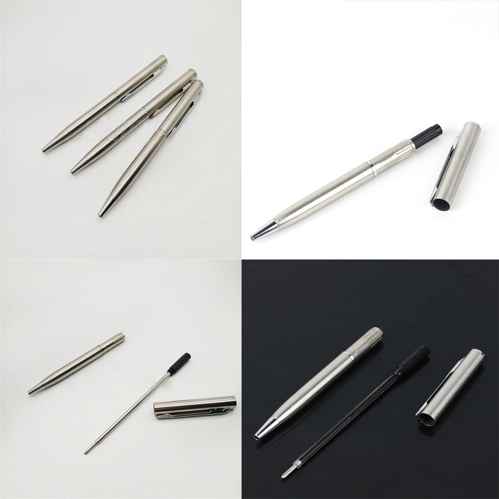 Mini Pocket-size Ballpoint Pen Metal Rotating Small Portable Oil Black Cute Pen