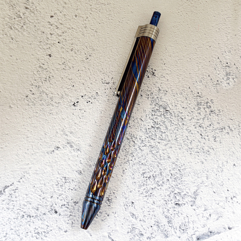 Titanium Damascus BallPoint Pen Signature Writing Pen Business Office Pocket Pen