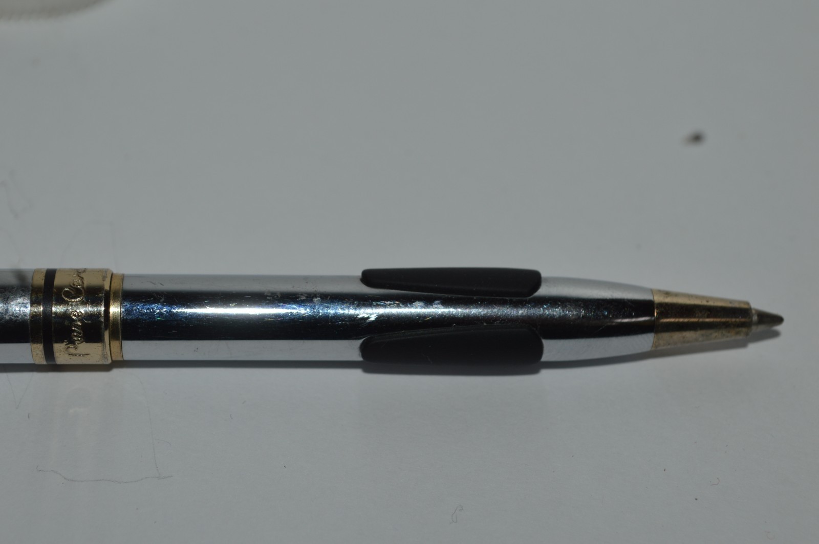 Pierre Cardin Small Ballpoint Pen 4.25 Inch Long Twist Action Metal Rubber Grip
