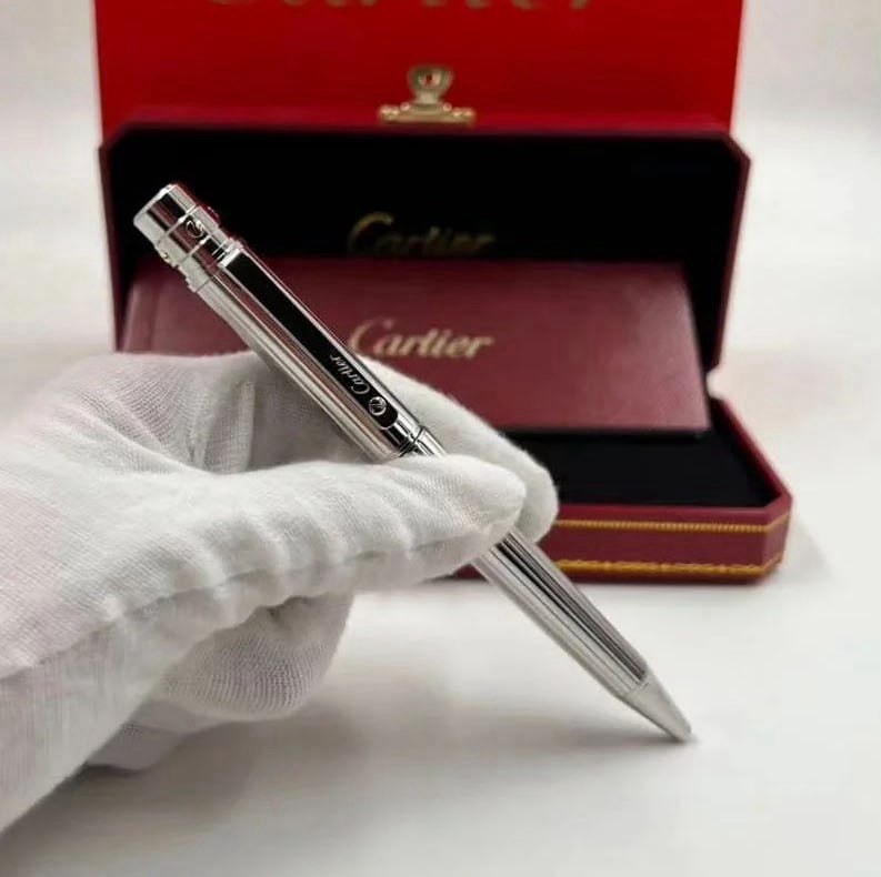 2026 Cartier Santos Ballpoint Pen Silver Trim New w/ Full Box Luxury Gift