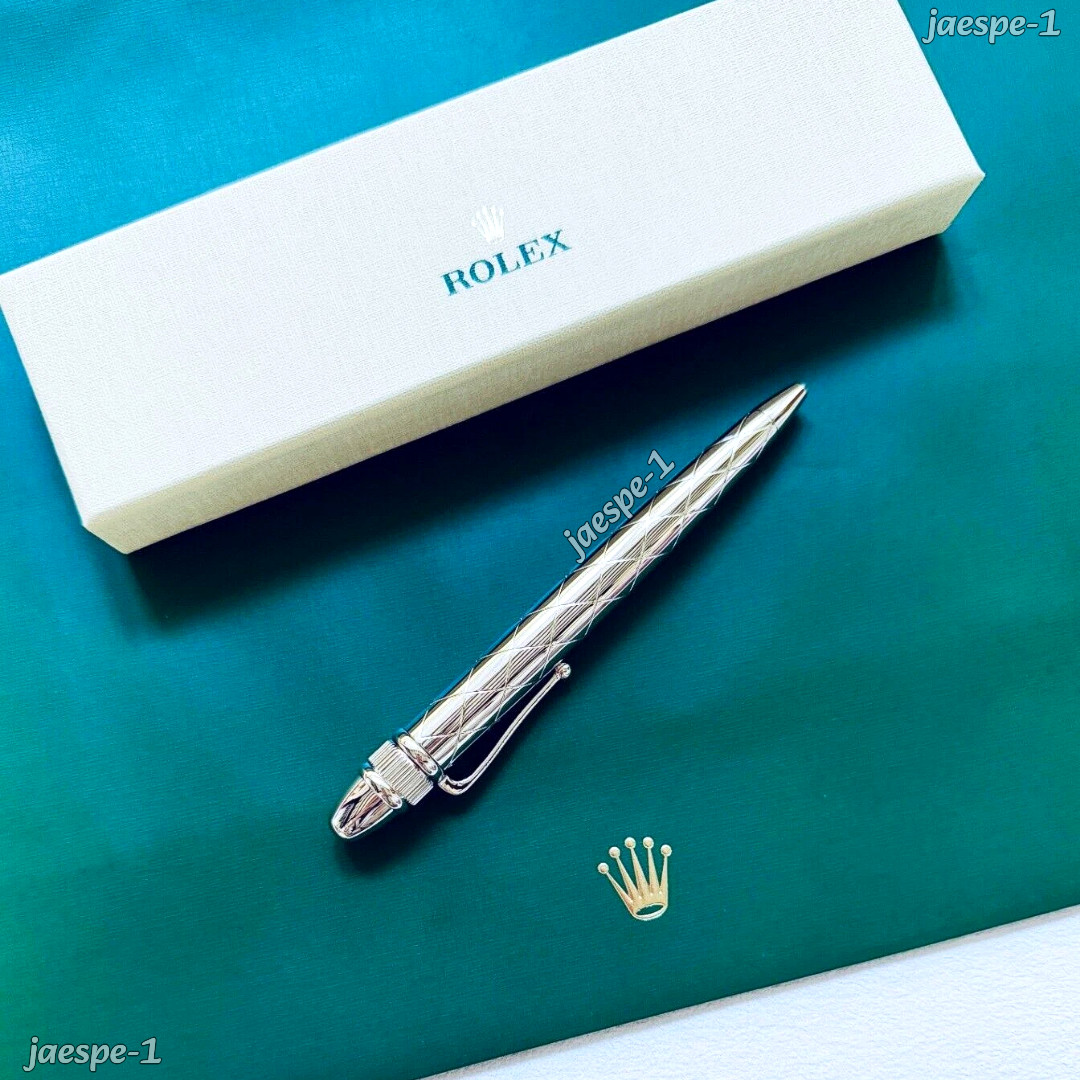 Rolex Ballpoint Pen VIP Gift Set Executive Diamond Pattern Silver Black Hot
