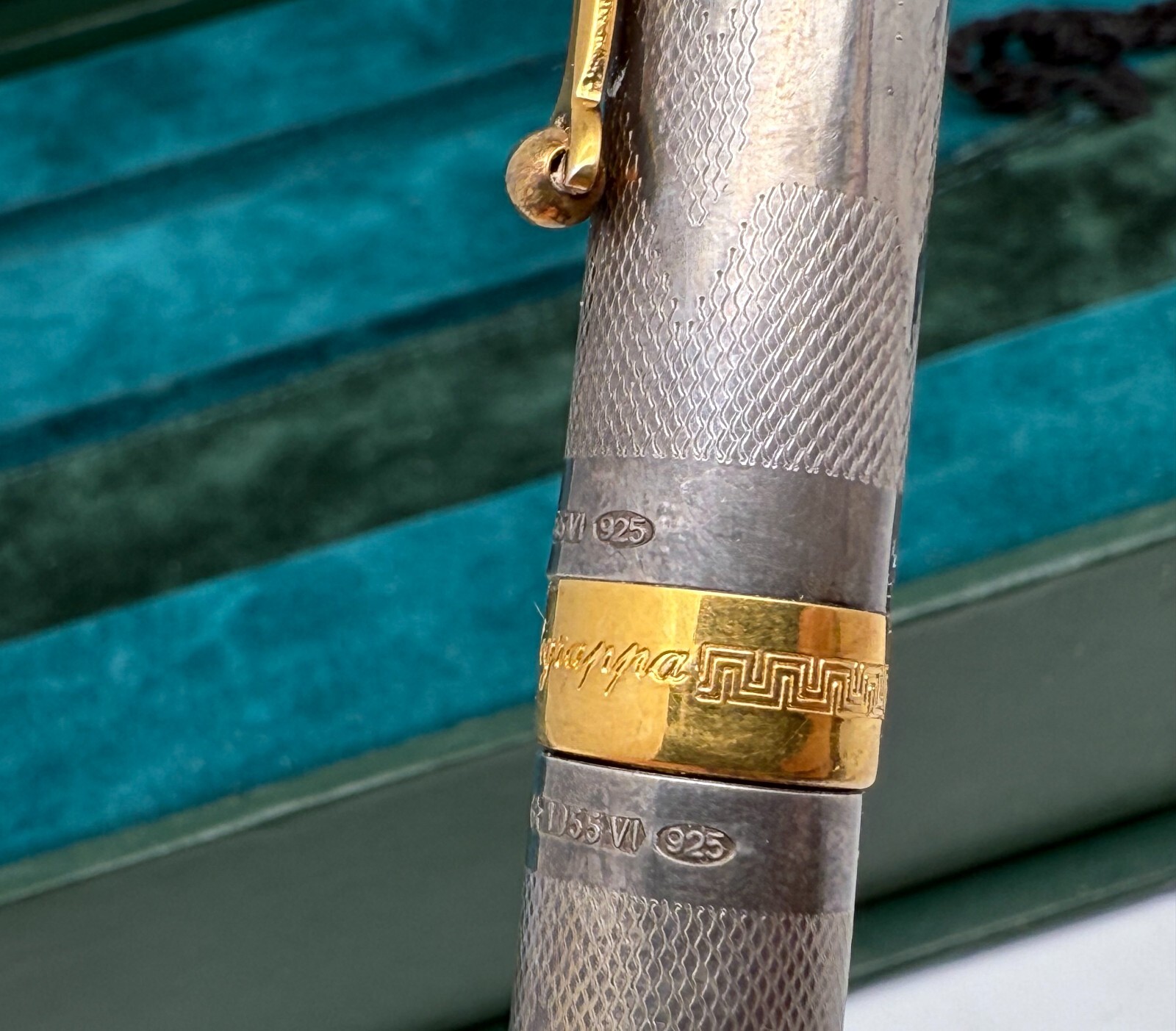 1990’s Montegrappa 1912 1055vi Silver 925 Sterling Silver Ballpoint Pen