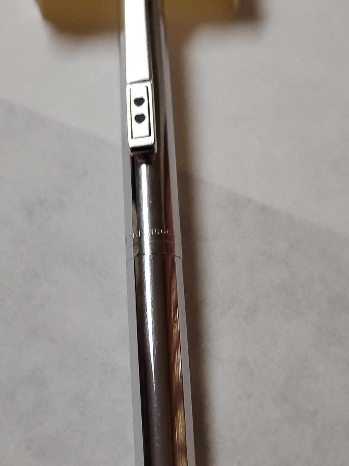 Vintage PAPER MATE Profile Slim Grip Ballpoint Pen All Chrome Made In Mexico #C6