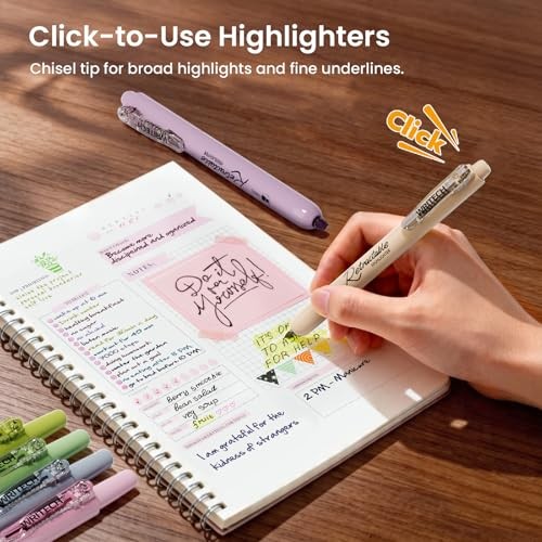Gel Pens Journaling Highlighters: Journal Set Aesthetic Assorted Color Vintage