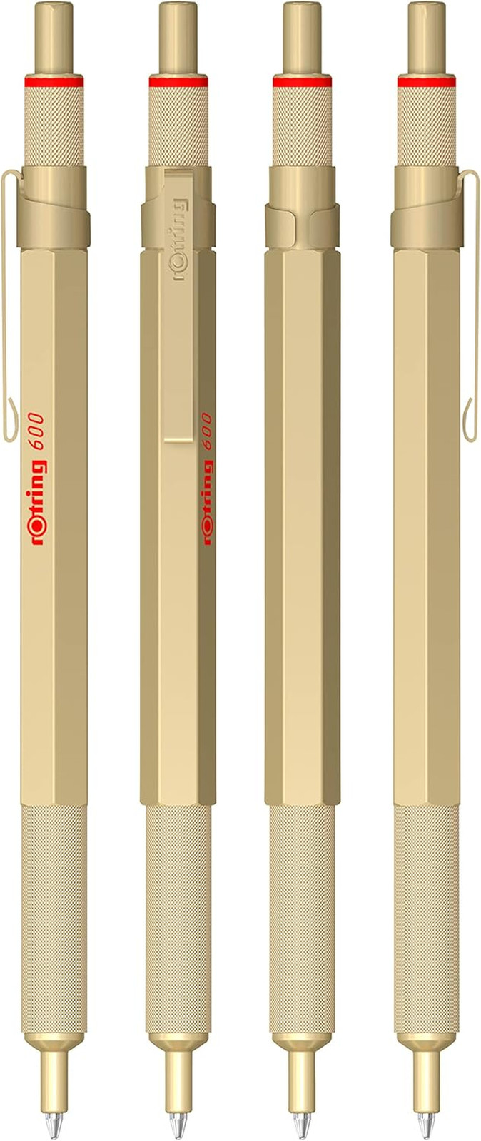 600 Metallic Ballpoint Pen, Medium Point, Black Ink, Gold Barrel, Refillable, 1