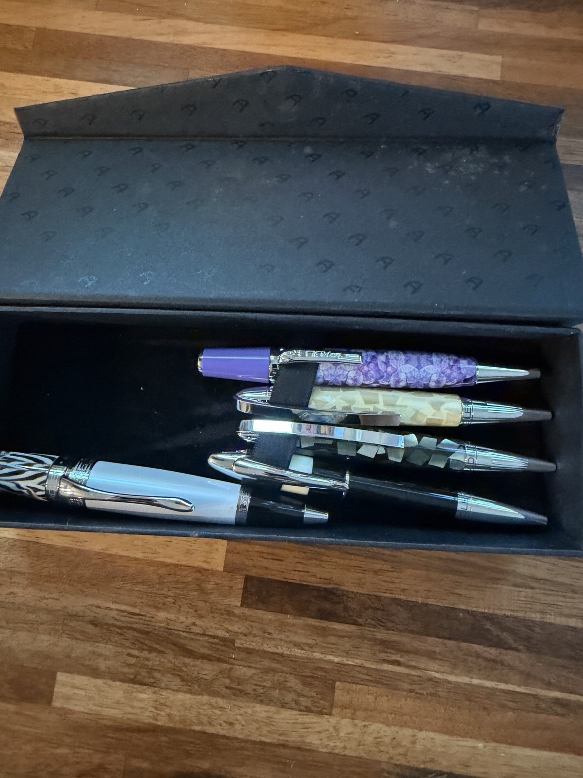 Lot Of 6 Ornate Adler Ballpoint Pens W Box