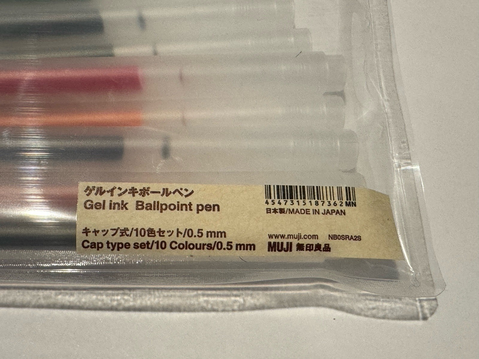 Muji Gel Ink 0.5mm Ballpoint Pen Cap Type – Color