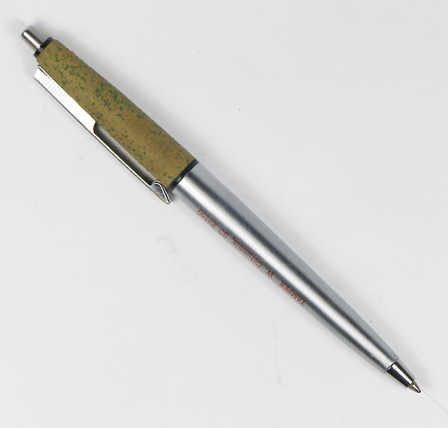 Vintage Ballpoint Pen RITEPOINT Textured Plastic, Brushed Steel & Chrome w/Ad