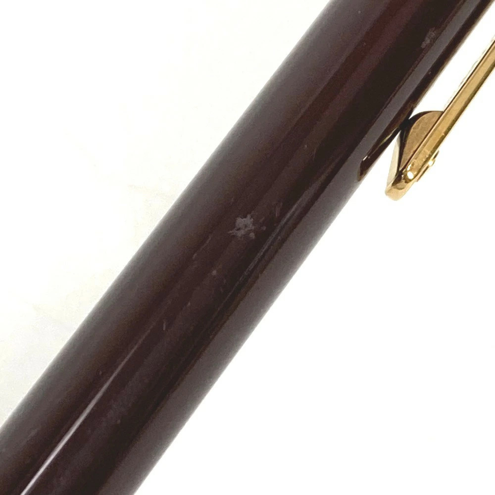 Santos de Cartier Love Ballpoint Pen Brown Resin Glack Ink Gold Twist Unisex