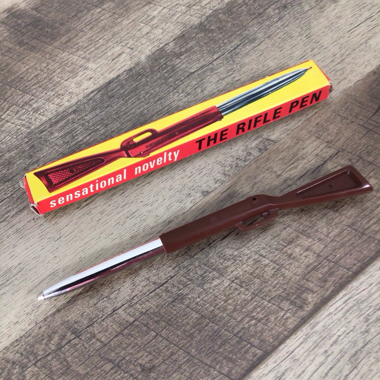 Vintage Rifle Pen w/ Original Box – Winchester Style Novelty Ballpoint, Italian