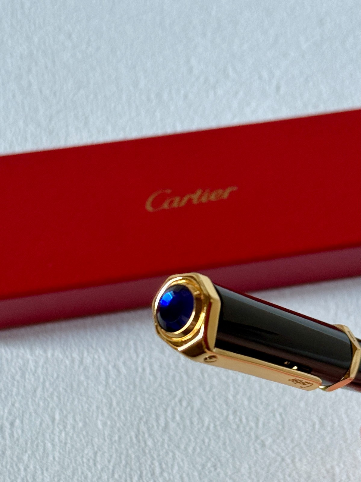 Cartier Santos Yellow Gold-Finish Rollerball Pen – New in Box | Luxury Ad Gift