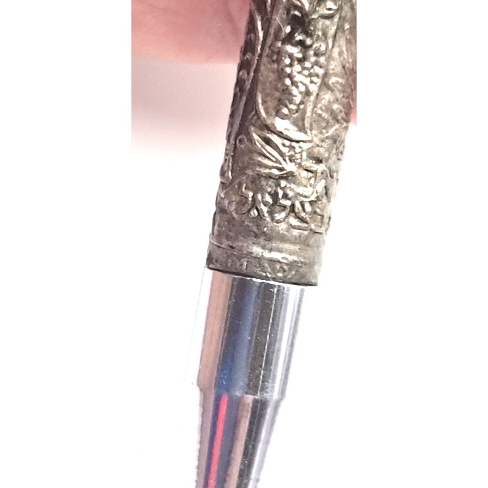 Vintage Globus Tribes of Israel Bazalel Work Pen Menorah Silver Ballpoint