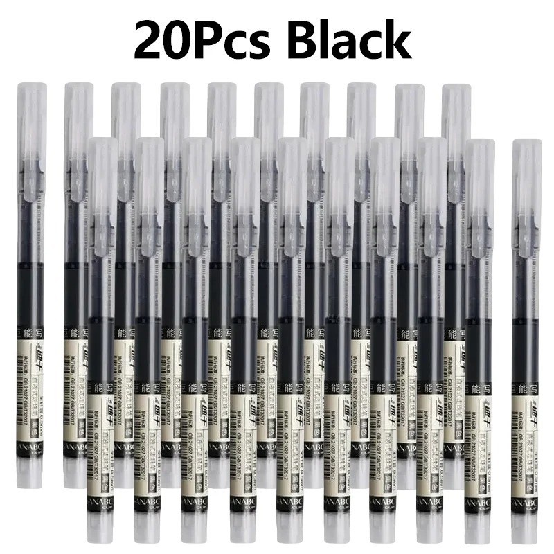 20pcs Gel Ink Pens 0.5mm Black Blue Red Needle Tip School Office