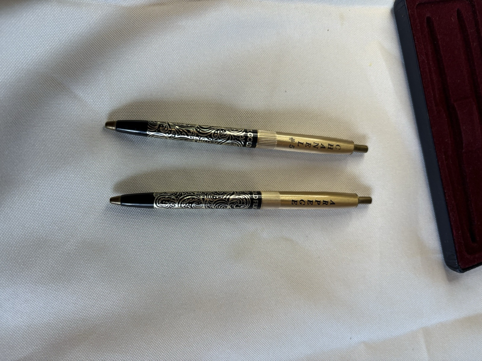 VTG Arpege Chanel No.5 14k Gold Ballpoint Pen Set in Original Box -No Ink- 💕