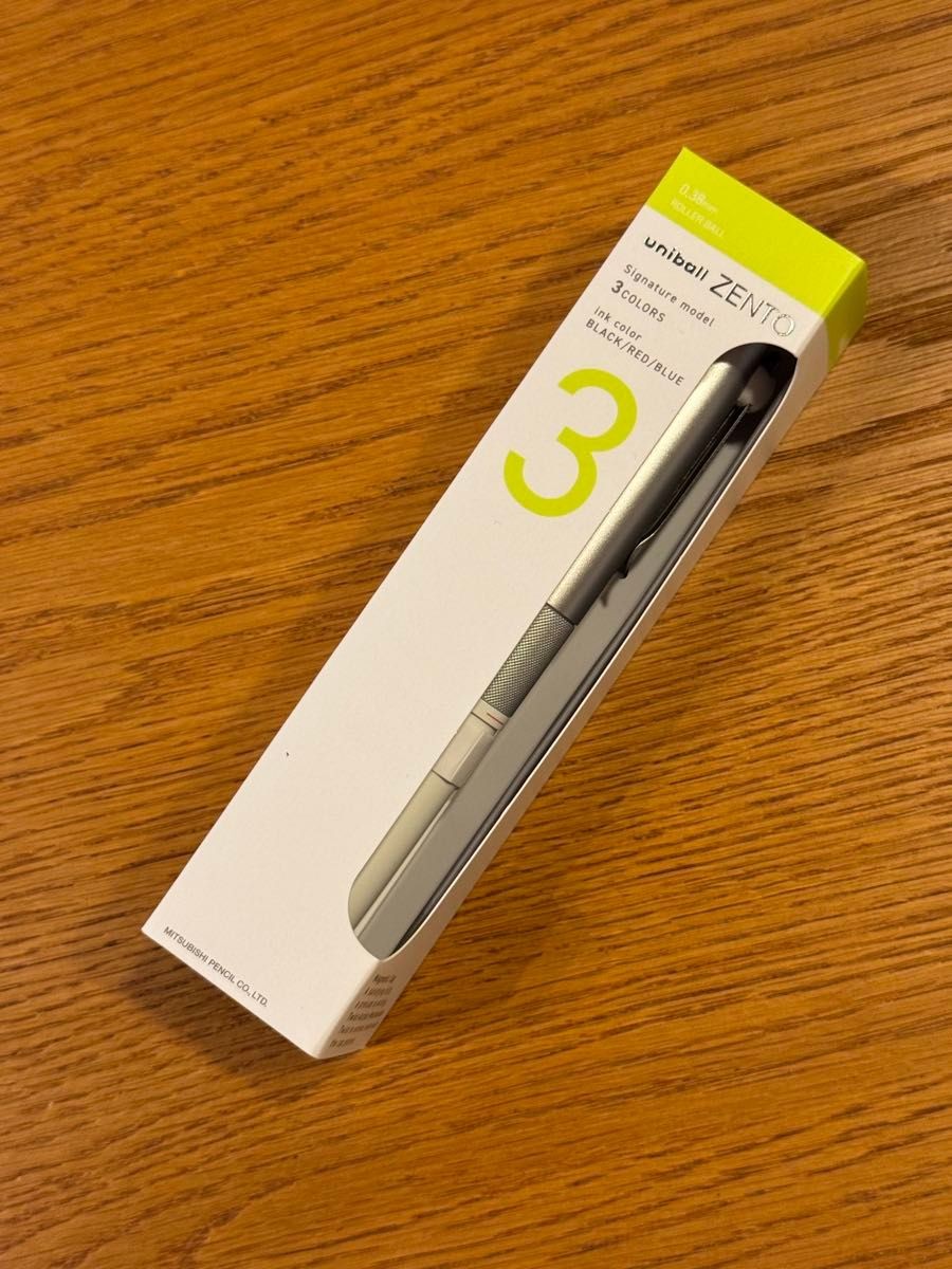 Uniball ZENTO Signature Model 3 Color Ballpoint Pen Silver 0.38mm Japan NEW