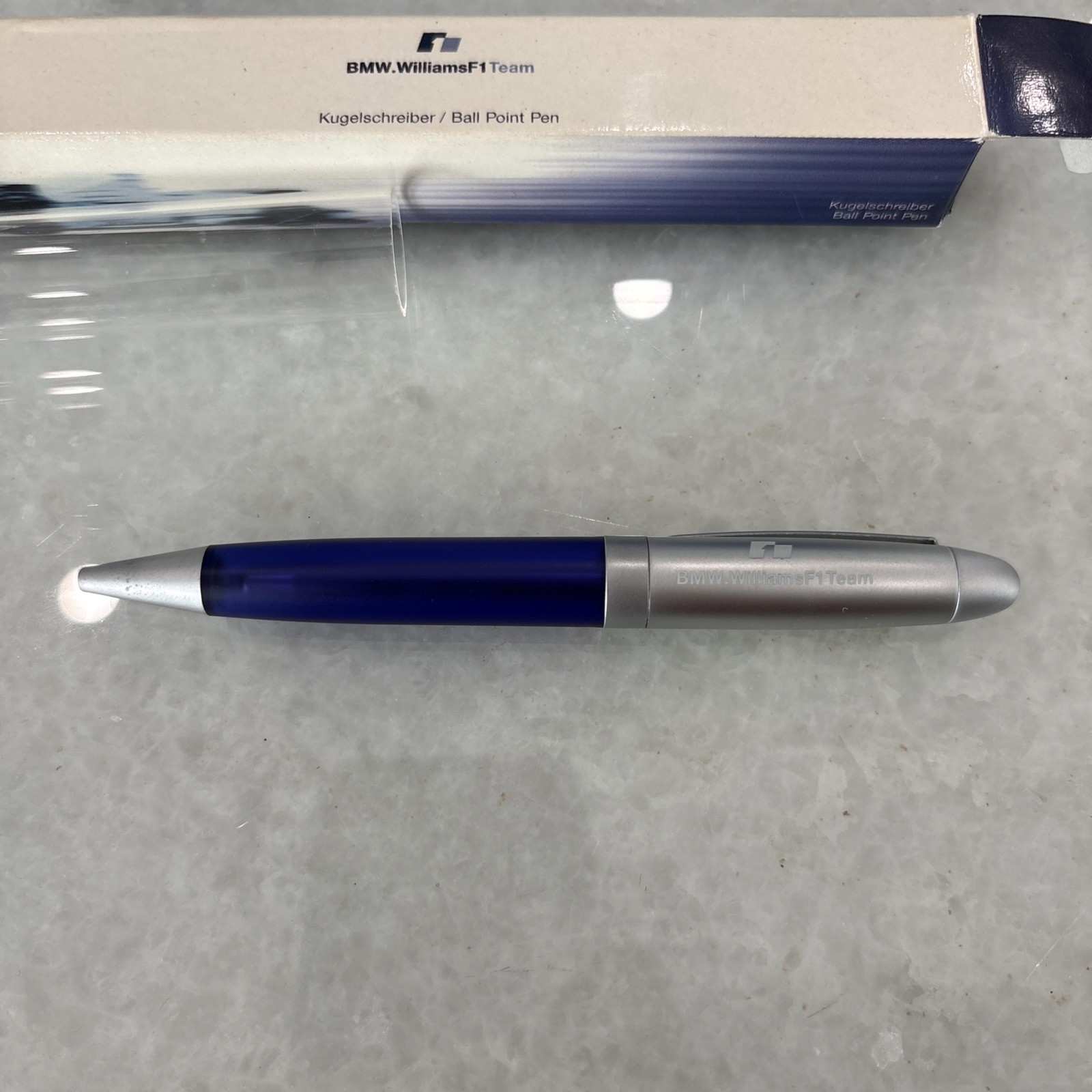 BMW Novelty Wiliams F1 Team Navy blue/Silver Twisted Ballpoint Pen wz/Box Rare