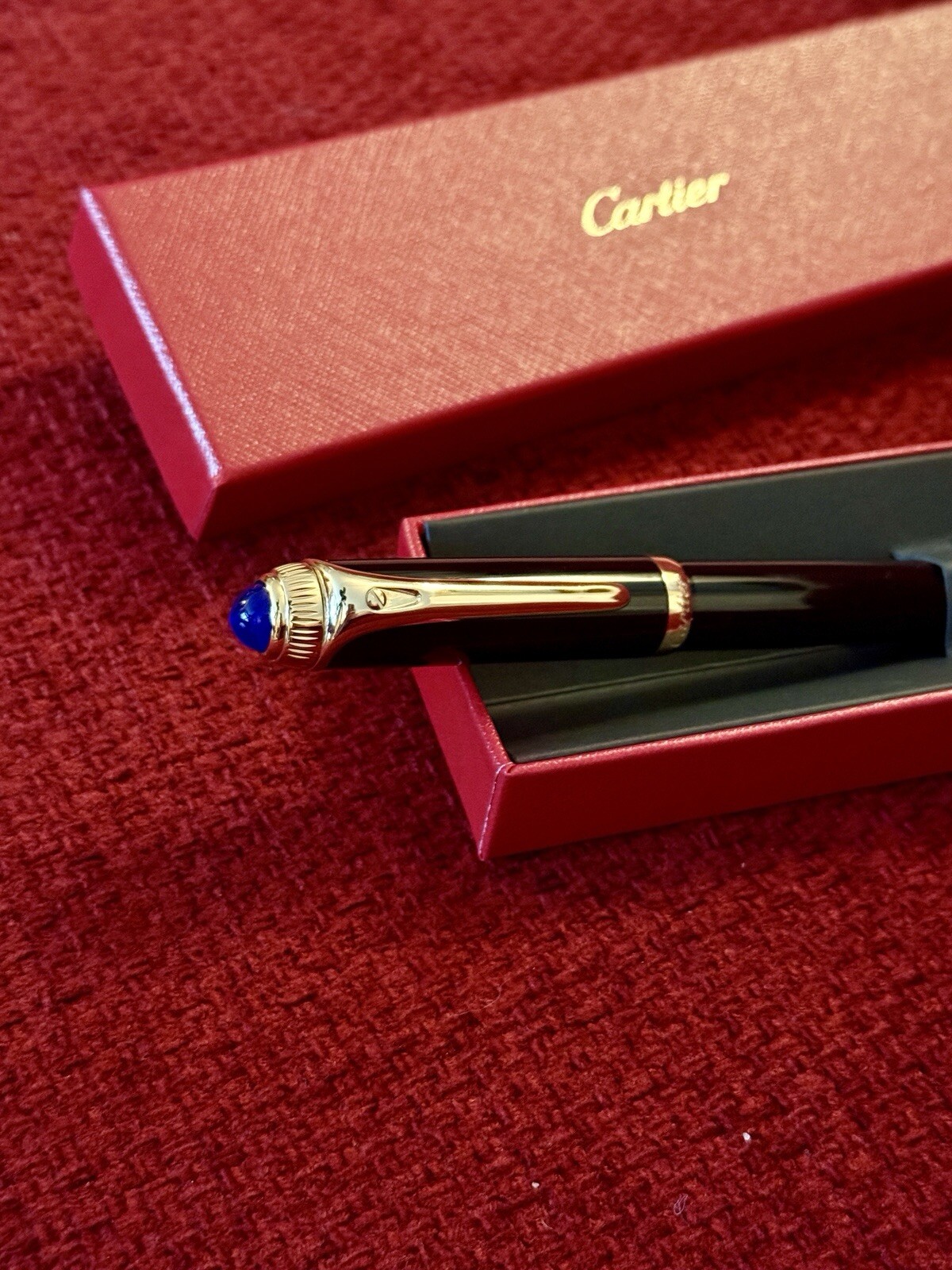 Cartier Yellow Gold Finish Rollerball Pen, Collectable Promotional Gift, AD Gift