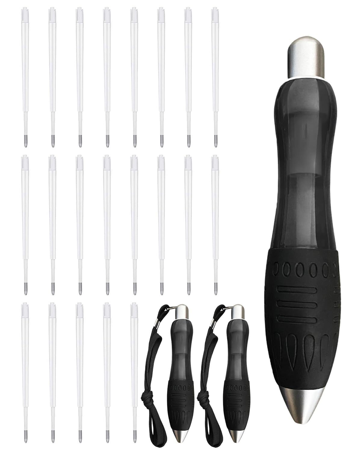 3 Pack Big Fat Pens with 12 Black Refills and 9 Blue Refills for Arthritis
