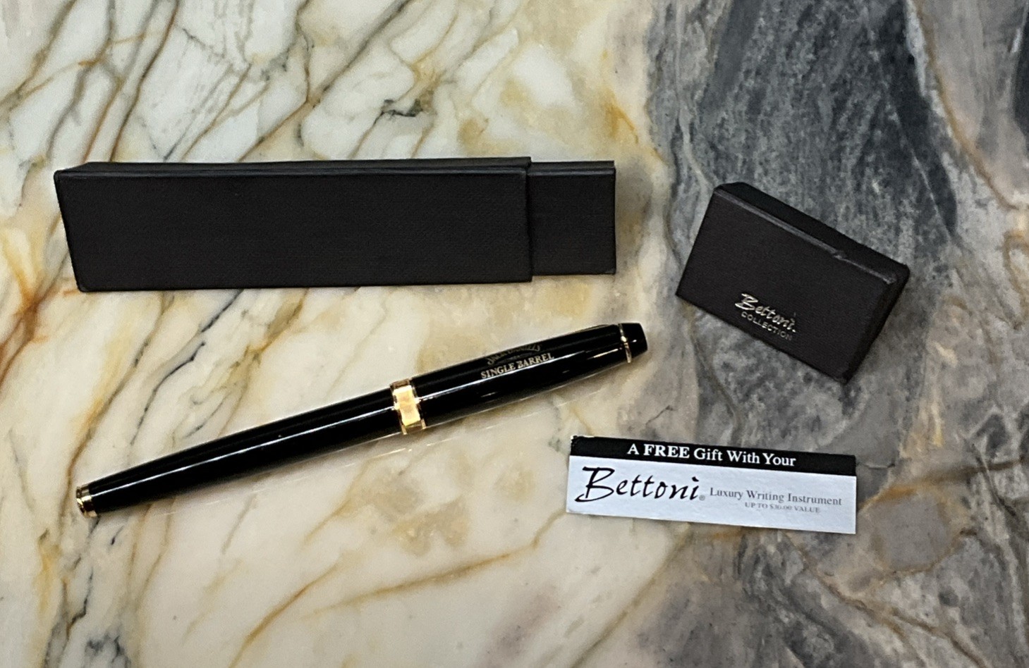 Bettoni collection ball point pen Jack Daniels Single Barrel Black /Gold accents