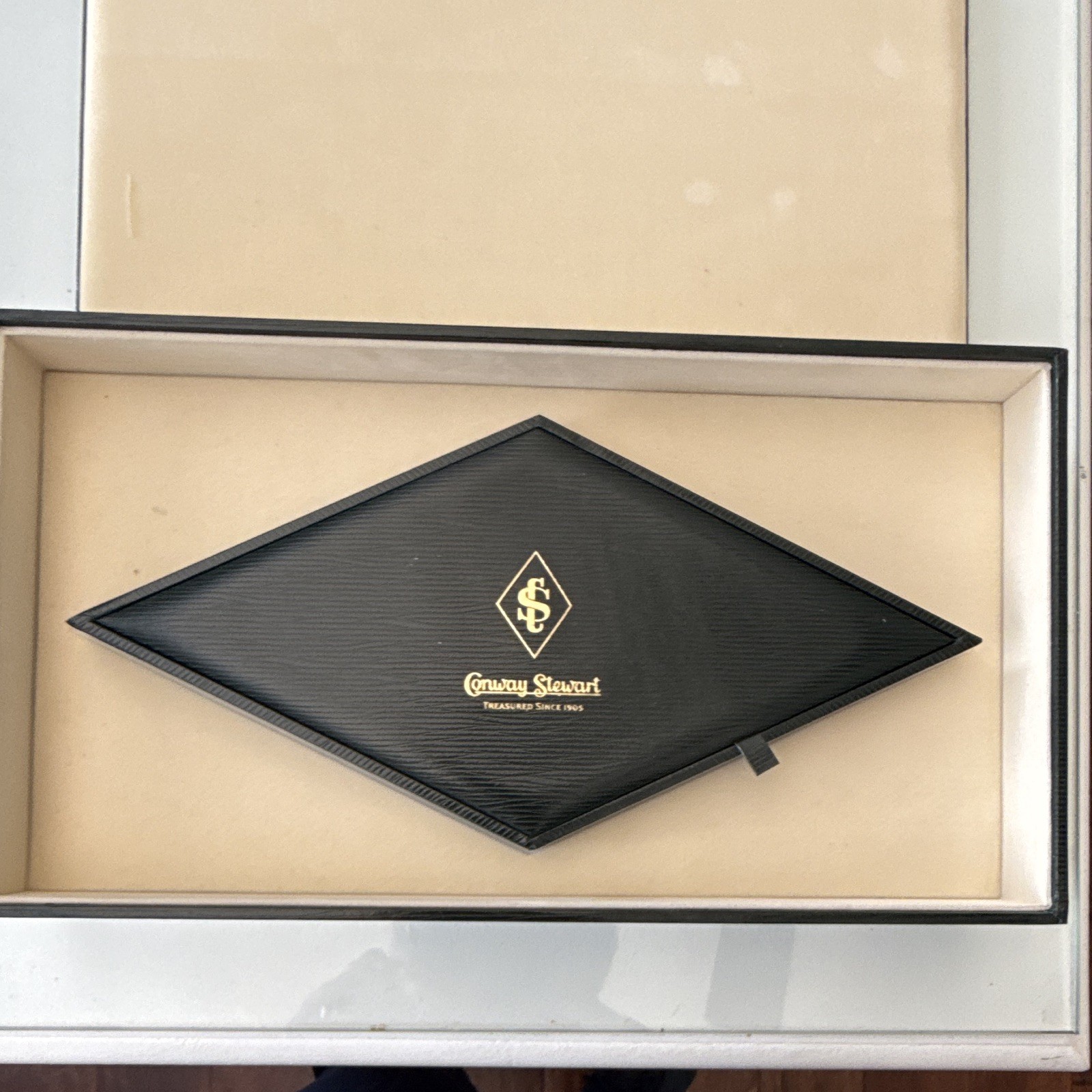 Conway Stewart Marbled Resin Ballpoint Pen Gold Trim Black Ink w/ Box