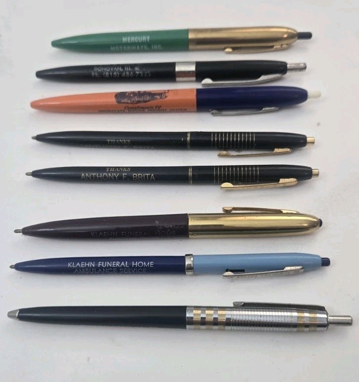 LOT of 10 VIntage 40’s 50’s Pens Fountain & Promotional Ball Point