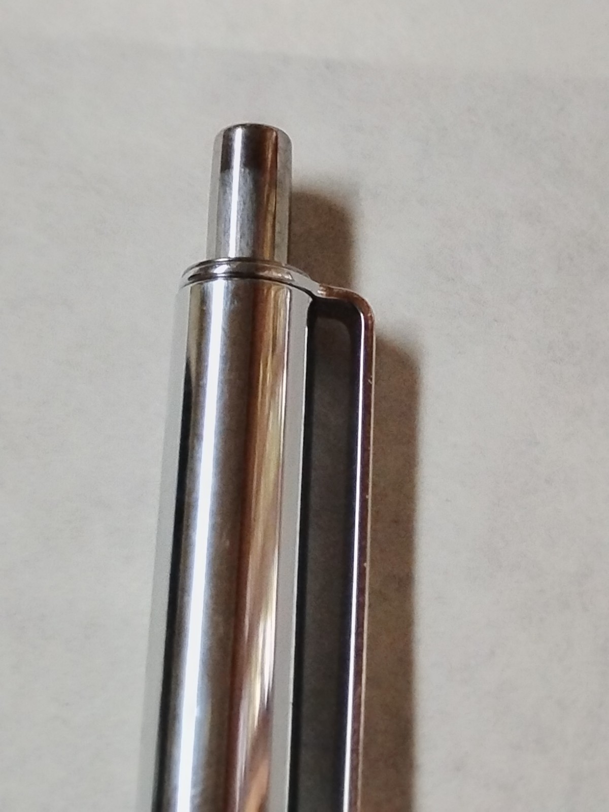 Vintage PAPER MATE Profile Slim Grip Ballpoint Pen All Chrome Made In Mexico #C6