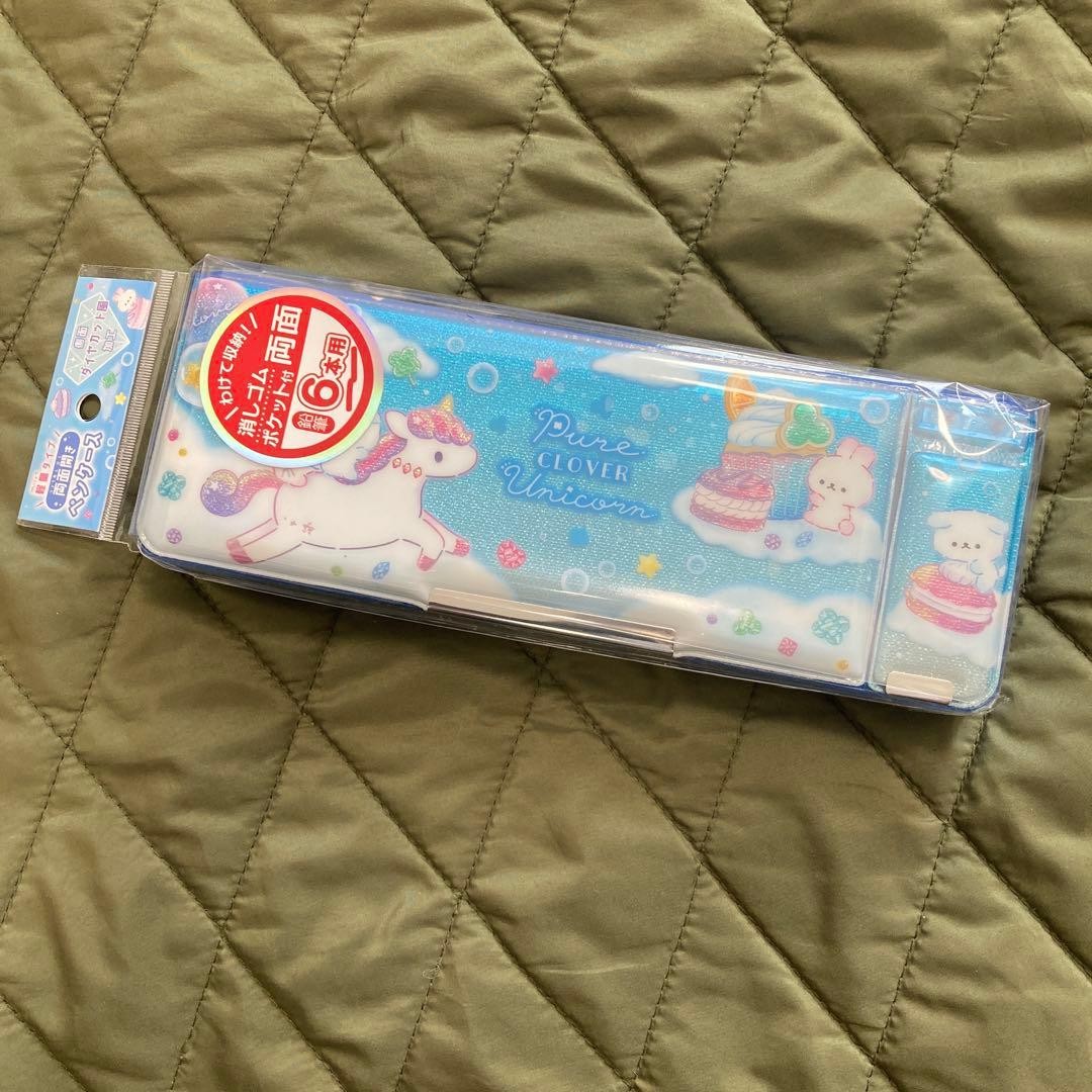 Pure Clover Unicorn Double Sided Pencil Case Pen Case #d8601c