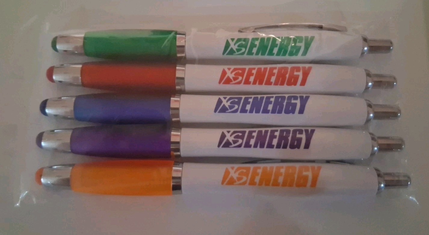 XS Energy Promotional Ballpoint Pens Lot of 5 Stylus Ergonomic Grip