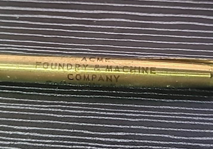 VTG Autopoint Celluloid Pen ACME Foundry & Machine Co Coffeyville KS A151