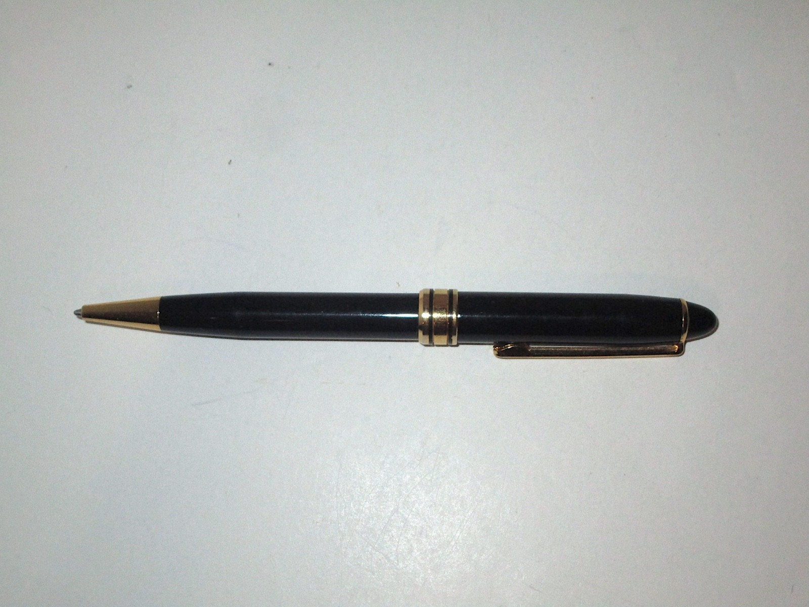Vtg Amalfi Black & Gold Heavy Metal Ballpoint Writing Pen w/ Blue Ink Rare Italy