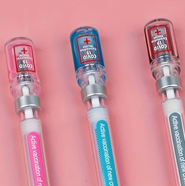 2Pcs Syringe Gel Pens Novelty Fun Ballpoint Nurse Doctor Student Gift